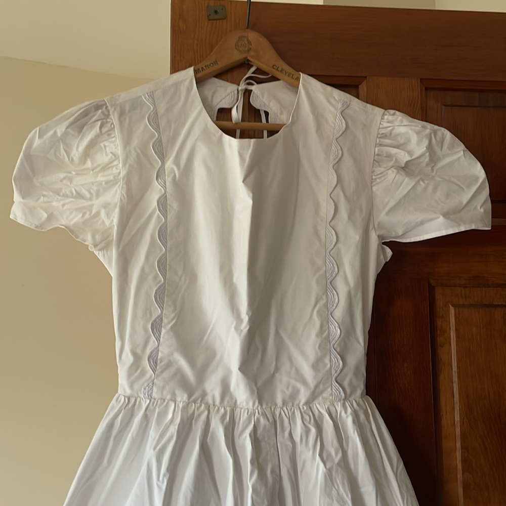 NWT Naya Rea Simona White cotton midi dress - 12 UK/ Sz Medium /Large - Picture 7 of 14